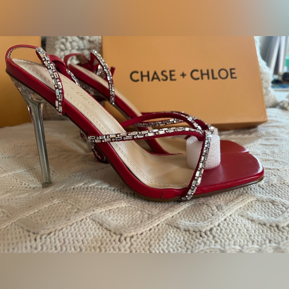NEW! Chase + Chloe Stiletto Sandals with Wrap Around Ankle Straps Women’s Size 9 - Picture 6 of 15